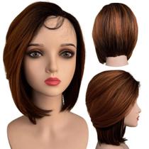 Peruca Front Lace Wig Long Bob Orgânica Curta Bio Fibra