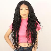 Peruca Front Lace Wig Ondulada Longa- Fibra Premium -65cm- COCO
