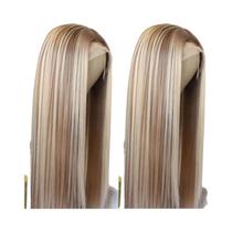 Peruca Frontal De Renda 13x4 Marrom Pré-Alongada Para Mulheres, 24 Polegadas, Lisa, Sintética, Com Peruca Frontal De Renda 13x4 Marrom Pré-Alongada Para Mulheres, 24 Polegadas, Lisa, Sintética, Com