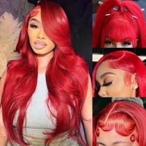 Peruca frontal de renda amzhair Red Body Wave Human Hair 13x4 HD Peruca frontal de renda amzhair Red Body Wave Human Hair 13x4 HD