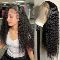 Peruca frontal de renda Bangjazz Deep Wave 180% densidade 40 cm de cabelo humano Peruca frontal de renda Bangjazz Deep Wave 180% densidade 40 cm de cabelo humano