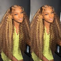 Peruca frontal de renda bangjazz Highlight Ombre Human Hair 32" Peruca frontal de renda bangjazz Highlight Ombre Human Hair 32"