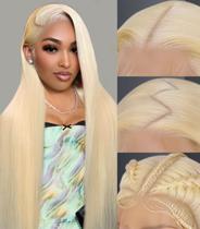 Peruca frontal de renda Bebeest 613 Cabelo humano loiro liso 20 Peruca frontal de renda Bebeest 613 Cabelo humano loiro liso 20