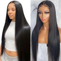 Peruca frontal de renda BungiOl Straight Human Hair 180% de densidade Peruca frontal de renda BungiOl Straight Human Hair 180% de densidade