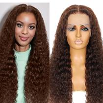 Peruca frontal de renda Bworto Chocolate Brown Human Hair 66cm Peruca frontal de renda Bworto Chocolate Brown Human Hair 66cm