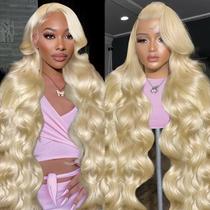 Peruca frontal de renda Cloudeer 30 polegadas 613 Blonde Body Wave 200% de densidade