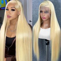 Peruca Frontal de Renda com Cabelo Humano Liso Loiro 613 - 30 Polegadas