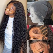 Peruca frontal de renda completa Lemoda 30cm 200% Density Deep Wave Peruca frontal de renda completa Lemoda 30cm 200% Density Deep Wave