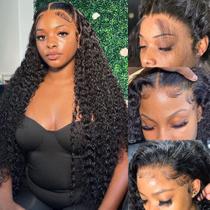 Peruca Frontal de Renda Deep Wave Bangjazz 26" - Cabelo Humano com 180% de Densidade Peruca Frontal de Renda Deep Wave Bangjazz 26" - Cabelo Humano com 180% de Densidade