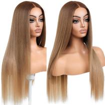 Peruca frontal de renda ENCOUNTERU Ombre Honey Blonde sintética 26"