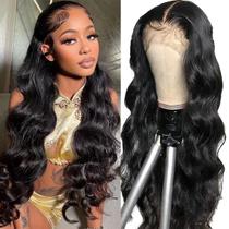 Peruca frontal de renda FASCARA Body Wave 18" HD transparente 180% de densidade