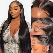 Peruca frontal de renda Flady Bone Straight 30 polegadas com 180% de densidade