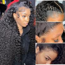 Peruca frontal de renda ghotool 13x6 HD transparente encaracolada 60cm 250%