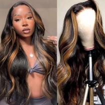 Peruca Frontal de Renda Glegov Ombre Body Wave 24" - Cabelo Humano com 180% de Densidade