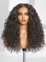 Peruca frontal de renda GORGIUS Curly 50cm natural preta sintética