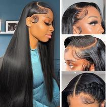 Peruca frontal de renda Iris Queen 220 Density Straight Human Hair
