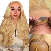Peruca frontal de renda loira LZGYE Honey 27 Body Wave 150% 26"