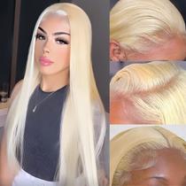 Peruca frontal de renda Myecool 613 Cabelo humano loiro 60cm