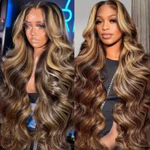 Peruca frontal de renda PIOGH Honey Blonde Ombre Human Hair 32"