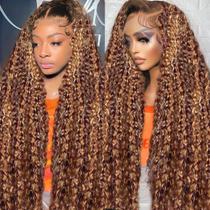 Peruca frontal de renda PREMAY Highlight Ombre HD Human Hair 26"