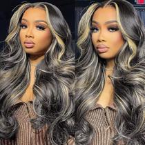 Peruca frontal de renda QUANDIAN de 28 polegadas Balayage Highlight Body Wave Peruca frontal de renda QUANDIAN de 28 polegadas Balayage Highlight Body Wave
