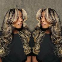 Peruca frontal de renda QUANDIAN FB/27 Balayage Highlight Body Wave 20in