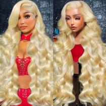 Peruca Frontal de Renda Ruaswey 30cm - Loira 613 Body Wave 200 Densidade