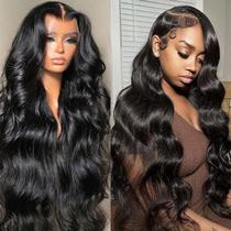 Peruca frontal de renda Samrabeauty Body Wave 22" Human Hair 200%