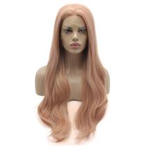 Peruca Frontal de Renda Sintética Lushy Hair - 70cm - Rosa Mix