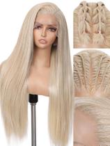 Peruca frontal de renda sintética WIGNEE 13x6 28cm Ash Blonde