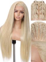 Peruca frontal de renda sintética WIGNEE 13x6 28cm Loira para mulheres