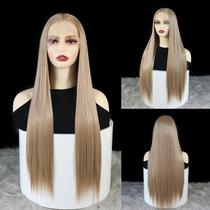 Peruca frontal de renda sintética WXHWCX Long Blonde 24 polegadas