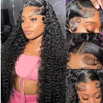 Peruca Frontal de Renda TONHONK Deep Wave 30" - Cabelo Humano 200 Densidade Peruca Frontal de Renda TONHONK Deep Wave 30" - Cabelo Humano 200 Densidade