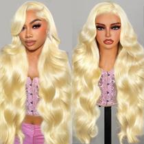 Peruca frontal de renda TYUKY 613 Blonde Human Hair 200 Density