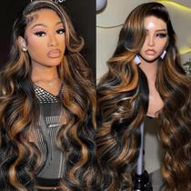 Peruca frontal de renda Vemalin Highlight Ombre Body Wave 66 cm 200 mL