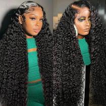 Peruca frontal FYKD Deep Wave 13x6 HD Transparente 26" 200%