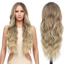 Peruca FUTAI, longa, ondulada, 75 cm, ombre, loira, cabelo sintético, feminino Peruca FUTAI, longa, ondulada, 75 cm, ombre, loira, cabelo sintético, feminino
