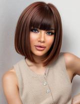 Peruca Getshow Brown Bob para mulheres com franja 30cm Peruca Getshow Brown Bob para mulheres com franja 30cm