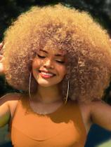 Peruca GKTineke Afro 35cm de cabelo sintético loiro para mulheres negras Peruca GKTineke Afro 35cm de cabelo sintético loiro para mulheres negras