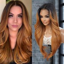 Peruca GLAM21USA Tastee HD Lace Front 13x6 71 cm, mistura de cabelo humano