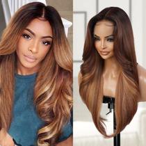 Peruca GLAM21USA Tastee HD Lace Front 13x6 reta encaracolada 70 cm