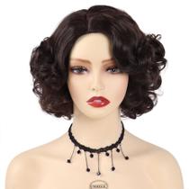 Peruca GNIMEGIL Fluffy Curly 30cm curta marrom sintética para mulheres
