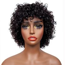 Peruca HairyFairy 12" encaracolada 100% cabelo humano sem cola