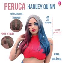 Peruca Harley Quinn Comics Harlequina Arlequina Cosplay - Bio Orgânica - Visual Novo