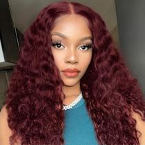 Peruca HAYAHAIR Glueless Bob 100% cabelo humano 40 cm bordô