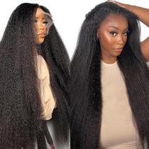 Peruca HC Kinky Straight 100% brasileira Remy Human Hair 20 polegadas