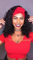 Peruca Headband Cabelo Humano Cacheado 45 cm com Cachos