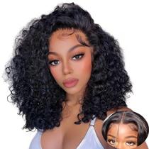 Peruca HENGROSE Bob 14" Human Hair Deep Wave 210% de densidade