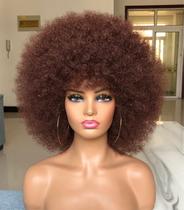 Peruca HIHOO curta afro com franja para mulheres negras, 25 cm, vermelha, marrom Peruca HIHOO curta afro com franja para mulheres negras, 25 cm, vermelha, marrom