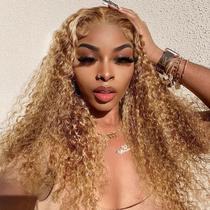 Peruca HIRIREMY Deep Wave BOB 18" Ombre Highlight 4/27 13x4 HD